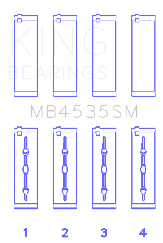 King Engine Bearings Mercedes Benz M 276 DE35 (Size +0.50mm) Main Bearing Set - MB4535SM0.5