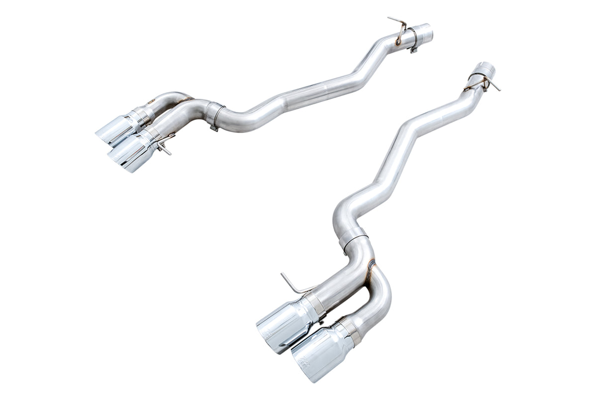AWE Tuning 18-19 BMW M5 (F90) 4.4T AWD Axle-back Exhaust - Track Edition (Chrome Silver Tips) - 3020-42069
