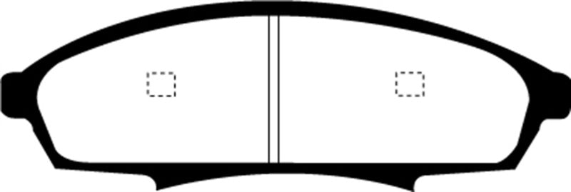 EBC 88-90 Buick Regal 2.8 Ultimax2 Front Brake Pads - UD376 for 1990-2001 Chevrolet Lumina - installed view
