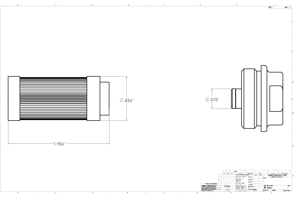 Aeromotive Replacement 40 Micron Fabric Element (for 12303 Filter Assembly) - 12603
