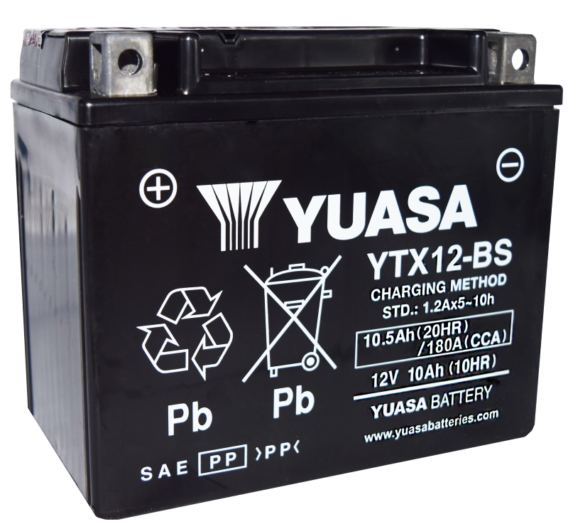 Yuasa YTX12-BS Maintenance Free AGM 12 Volt Battery (Bottle Supplied) - YUAM3RH2SIND