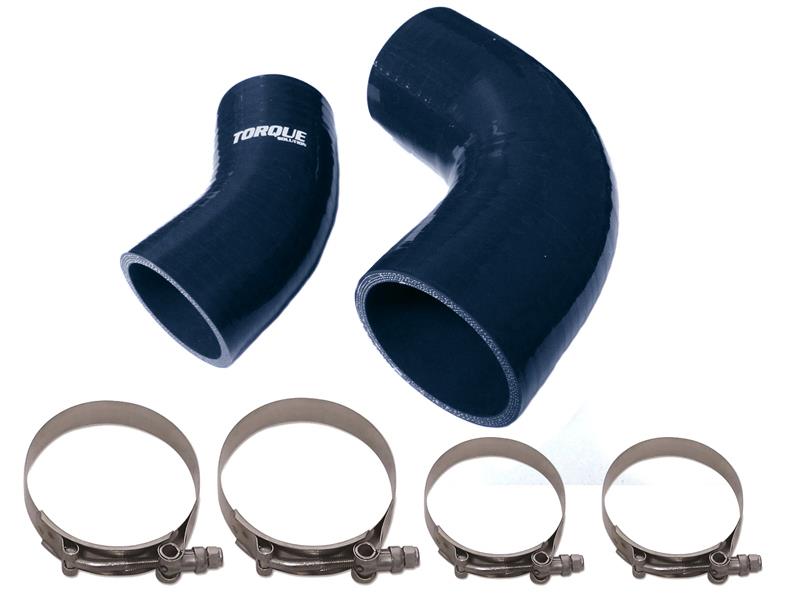 Torque Solution Black IC Boost Hose Set: 2007-2013 Mazdaspeed 3 - TS-MS-011BK for 2007-2013 Mazda 3 - angle view