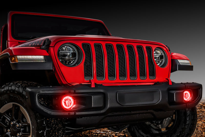 Oracle Jeep Wrangler JL/Gladiator JT LED Surface Mount Fog Light Halo Kit - Red SEE WARRANTY - 1215-003
