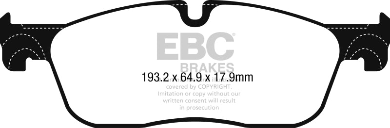 EBC 2016+ Jaguar F-Pace 2.0L TD (180) Greenstuff Front Brake Pads - DP22251