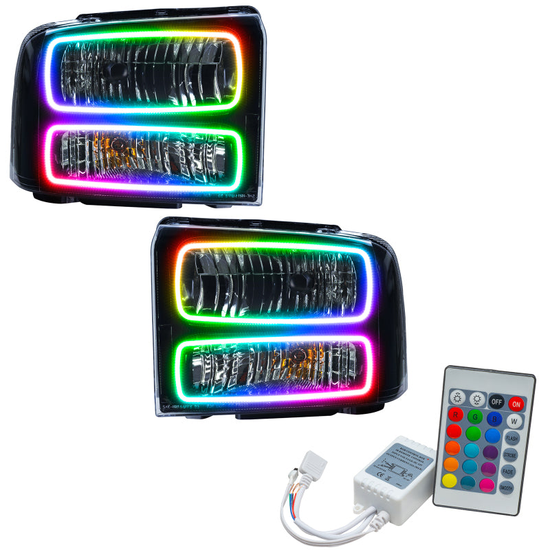 Oracle 05-07 Ford F-250/350 SMD HL - Black - ColorSHIFT w/ Simple Controller SEE WARRANTY - 7161-504