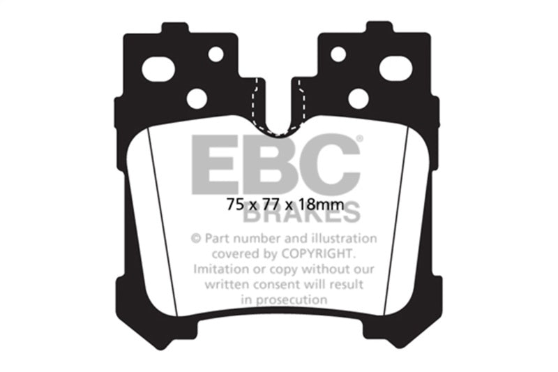 EBC 07+ Lexus LS460 4.6 Yellowstuff Rear Brake Pads - DP41812R