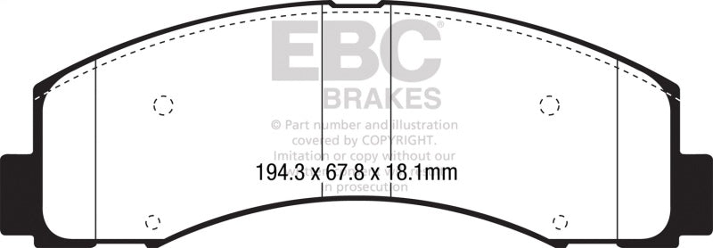 EBC 2018+ Ford F-150 2.7L Twin Turbo (2WD) Extra Duty Front Brake Pads - ED93088
