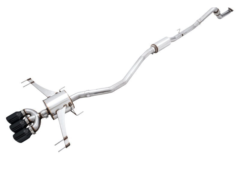 AWE Tuning 2017+ Honda Civic Type R Touring Edition Exhaust w/Front Pipe &amp; Triple Diamond Black Tips - 3015-53006