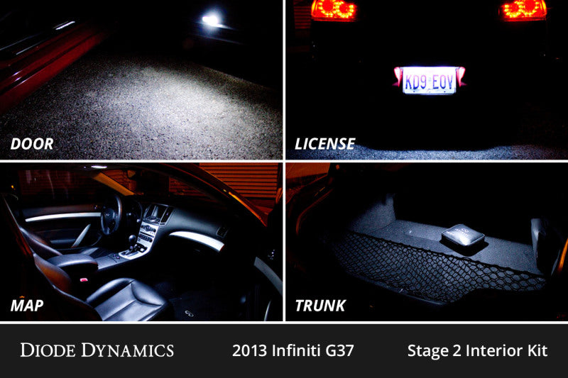 Diode Dynamics 08-15 Infiniti G37 Coupe/Convertible Interior LED Kit Cool White Stage 2 - DD0530