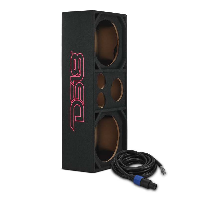 DS18 Ported Enclosure 2x 12in Mids 2x 3.6in Tweeters & 1 x 5.7in Horn Diffuser -Black Carpet - VOC12PRO - front view