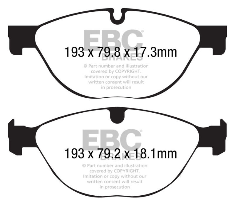 EBC 13+ Jaguar F-Type (Cast Iron Only) 3.0 Supercharged (380) Perf Pkg Yellowstuff Front Brake Pads - DP42191R
