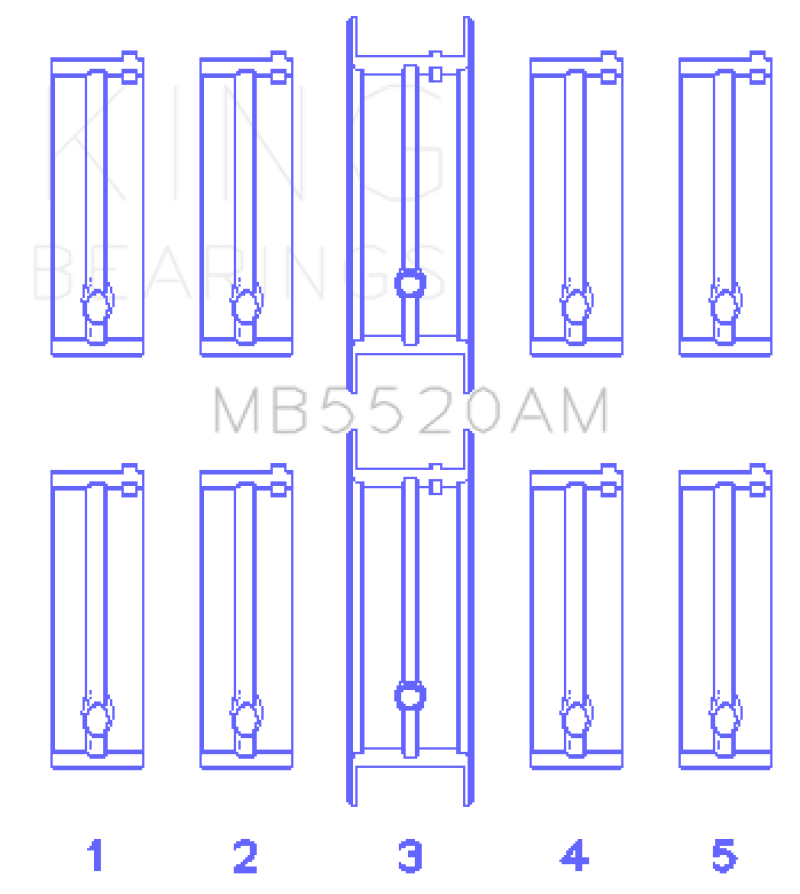 King Opel C20XE / X18XE / X22XE Main Bearing Set - MB5520AM
