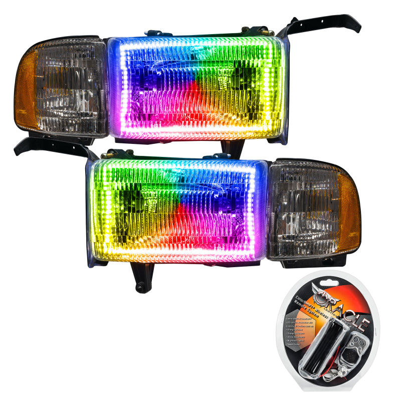 Oracle 94-02 Dodge Ram Pre-Assembled Halo Headlights - ColorSHIFT SEE WARRANTY - 8167-330