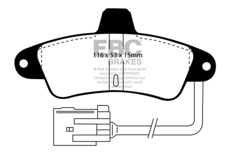EBC 95-00 Ford Contour 2.0 Redstuff Rear Brake Pads - DP3965C