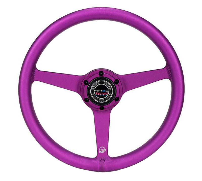 NRG Aluminum Steering Wheel 330mm - Heritage Solid Spoke - Ergonomic Grip - Anadized Purple - RST-071-PP - front view