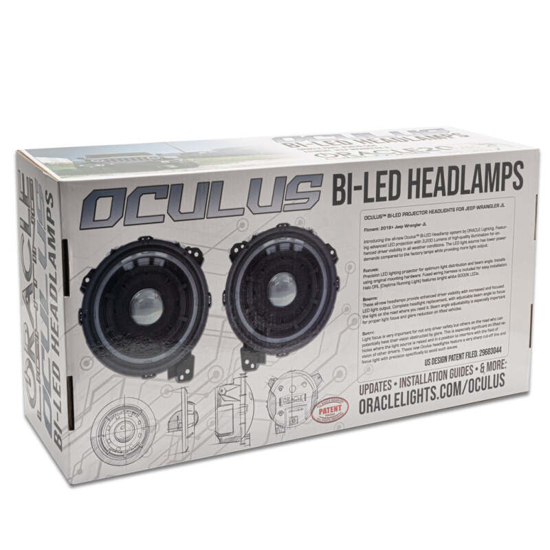 Oracle Oculus BiLED Projector Headlights for Jeep JL/Gladiator JT  Satin Silver 5500K SEE WARRANTY - 5839-504-PSC
