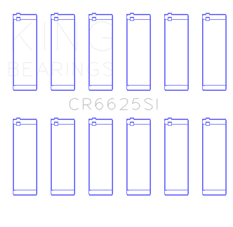 King Chevrolet 262 (Size .026) Connecting Rod Bearings (Set of 6) - CR6625SI.026