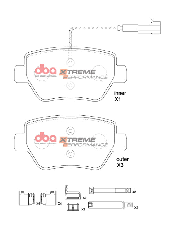 DBA 15-16 Maserati Quattroporte (w/360mm Front Rotor) XP Performance Rear Brake Pads - DB8863XP