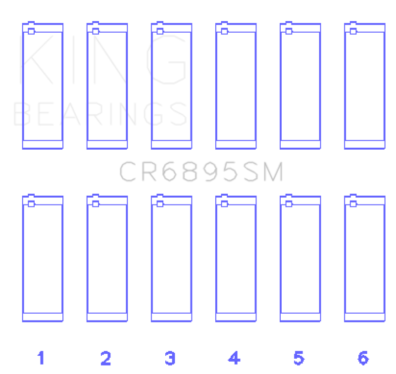 King Engine Bearings Ford Ecoboost 3.5L V6 (Size +0.25mm) Connecting Rod Bearing Set - CR6895SM0.25