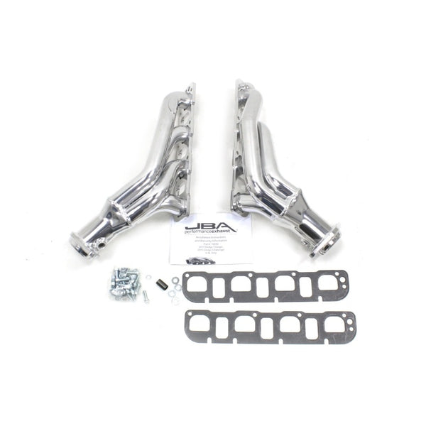 JBA 15-20 Chrysler 6.2/6.4L HEMI 1 7/8in Primary Silver Ctd Cat4Ward Header - 1968SJS for 2015-2022 Dodge Challenger - front 