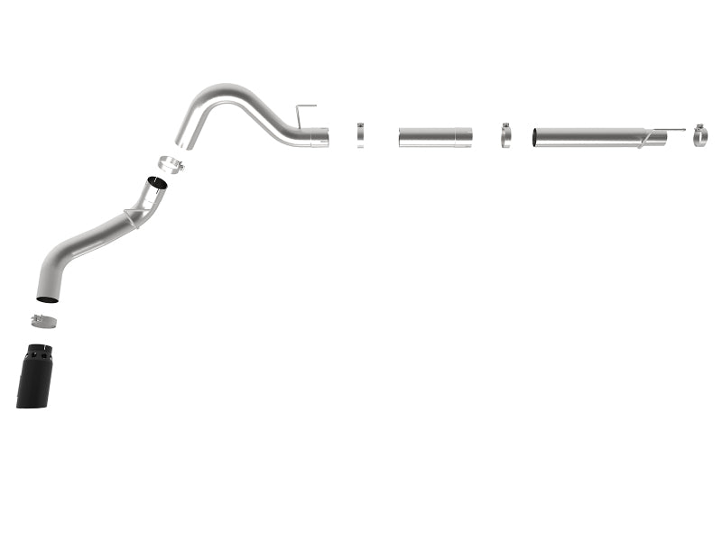 aFe Atlas 4in Aluminized Steel DPF-Back Exh 18-19 Ford F-150 V6-3.0L (td) w/ Black Tip - 49-03106-B