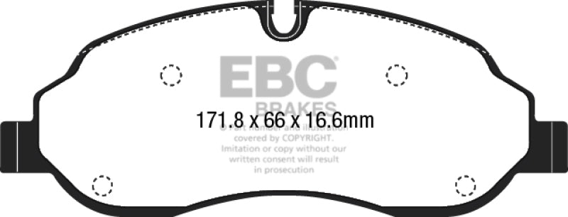 EBC 2015+ Ford Transit 150 SRW Yellowstuff Front Brake Pads - DP42221R