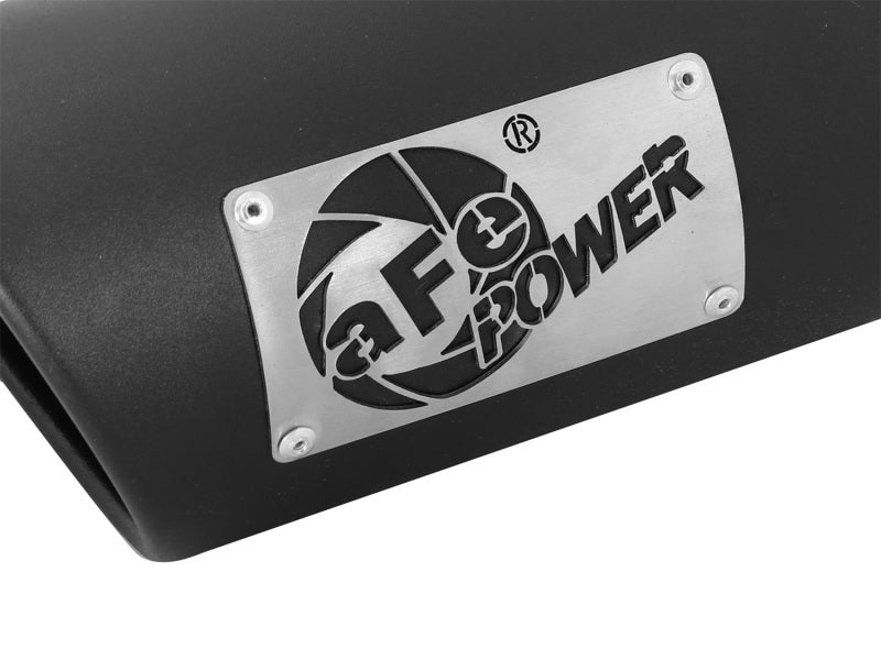 aFe MACHForce-XP 3.5in 409 Stainless Steel Exhaust Tip 3.5in x 4.5in Out x 12in L Clamp-On - 49T35456-B12