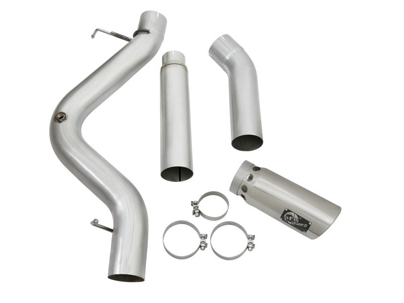 aFe Atlas Exhaust 5in DPF-Back Aluminized Steel w/ Polished Tips 16-17 GM Diesel Truck V8-6.6L (td) - 49-04081-P