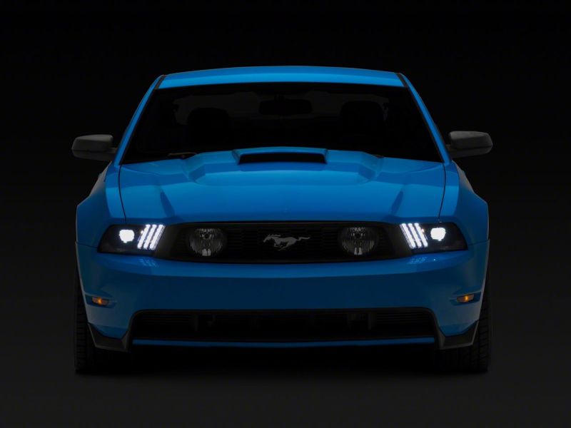 Raxiom 10-12 Ford Mustang LED Projector Headlights SEQL Turn Signals- Blk Housing (Clear Lens) - 426685