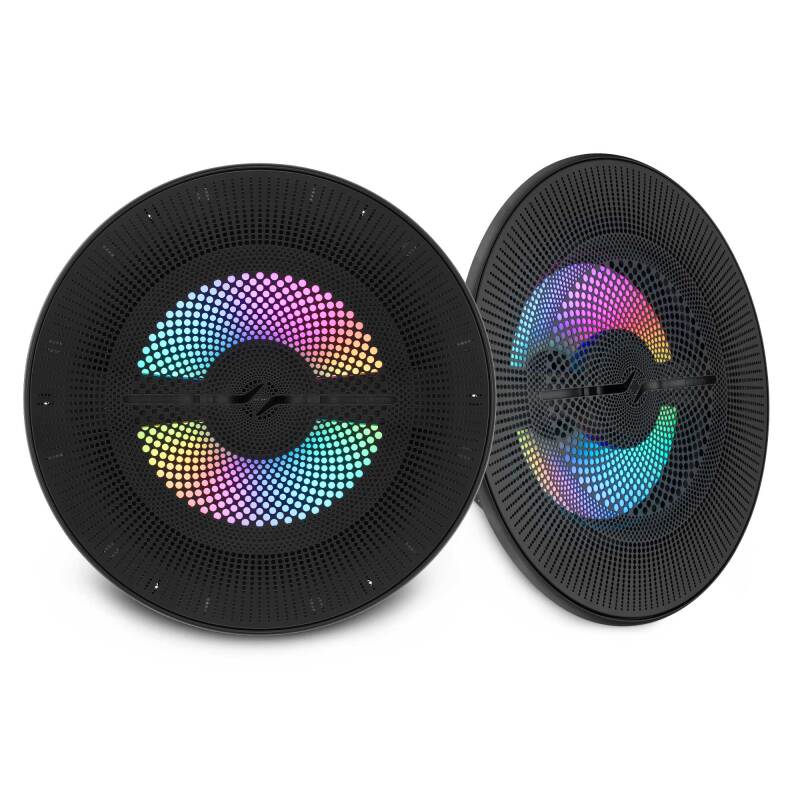 DS18 8in 2-Way 175 Watts RMS 4ohm Digital LED Lights Bullet Tweeter Black - NXL-LXY8/BK - front view
