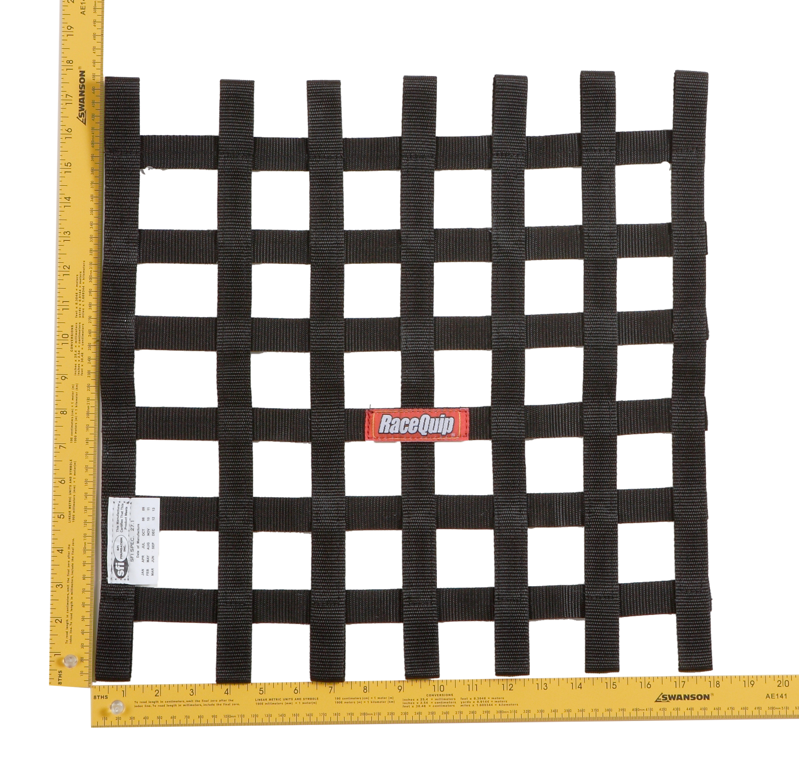 RaceQuip Black 18 X 18 SFI Ribbon Net