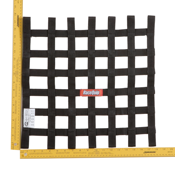 RaceQuip Black 18 X 18 SFI Ribbon Net
