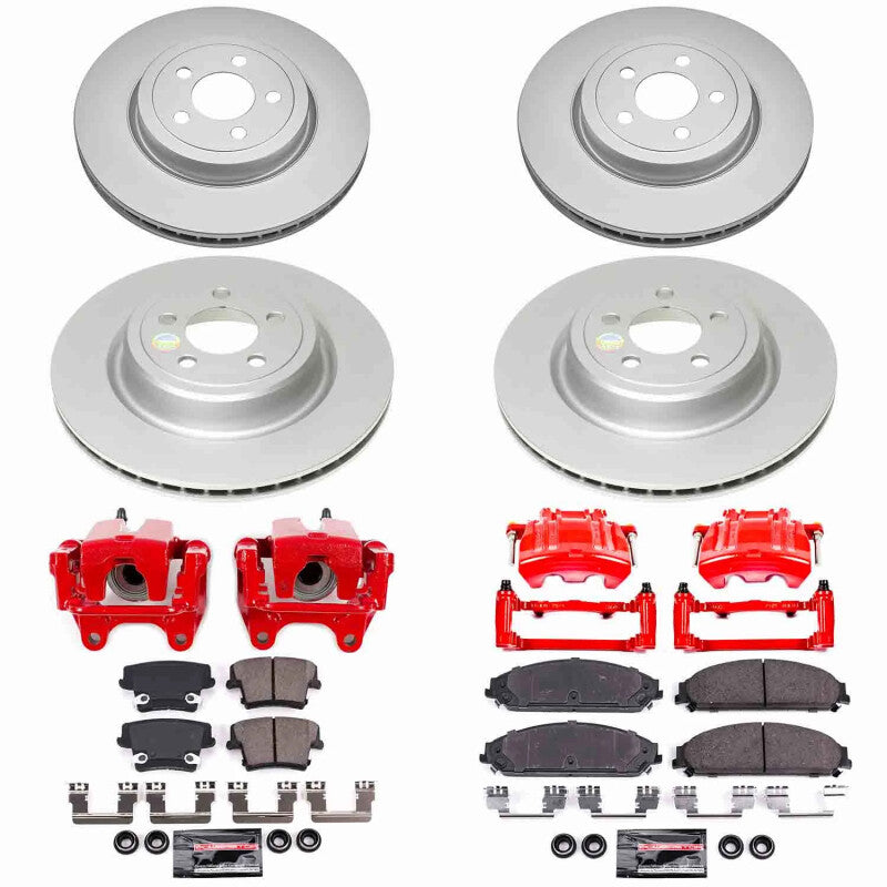 Power Stop 12-14 Dodge Charger Front and Rear Z23 Coated Kit w/Powder Coated Calipers - CPC5456A-23