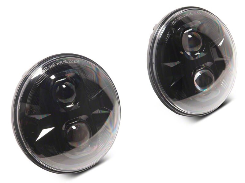 Raxiom 07-18 Jeep Wrangler JK Axial Series DB1 LED Headlights- Black Housing- Clear Lens - J181074 - close-up view 9