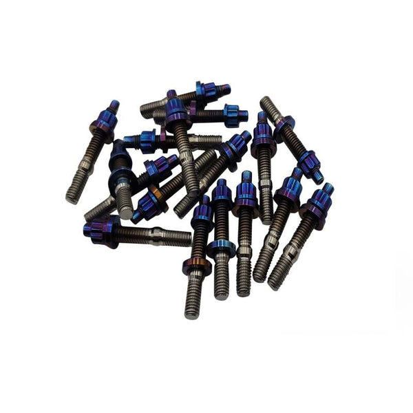 BLOX Racing Xtreme Titanium Intake/Exhaust Manifold Studs Burnt 55mm 10-Piece Kit - BXFL-00308-10-TI-B - front view