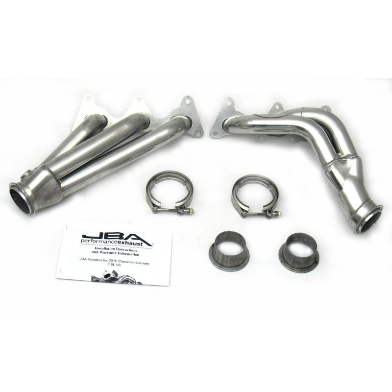 JBA 10-11 Camaro 3.6L V6 1-5/8in Primary Silver Ctd Cat4Ward Header - 1816SJS