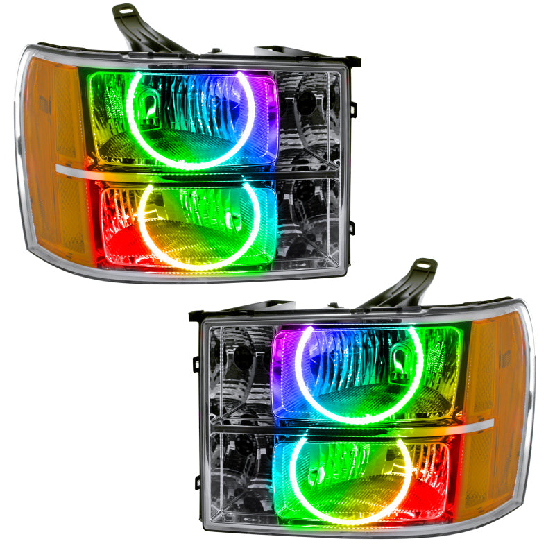 Oracle 07-13 GMC Sierra SMD HL - Round Ring Design - ColorSHIFT w/ 2.0 Controller SEE WARRANTY - 8165-333