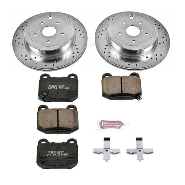 Power Stop 08-14 Subaru Impreza Rear Z23 Evolution Sport Brake Kit - K5305 for 2008-2014 Subaru Impreza - front view