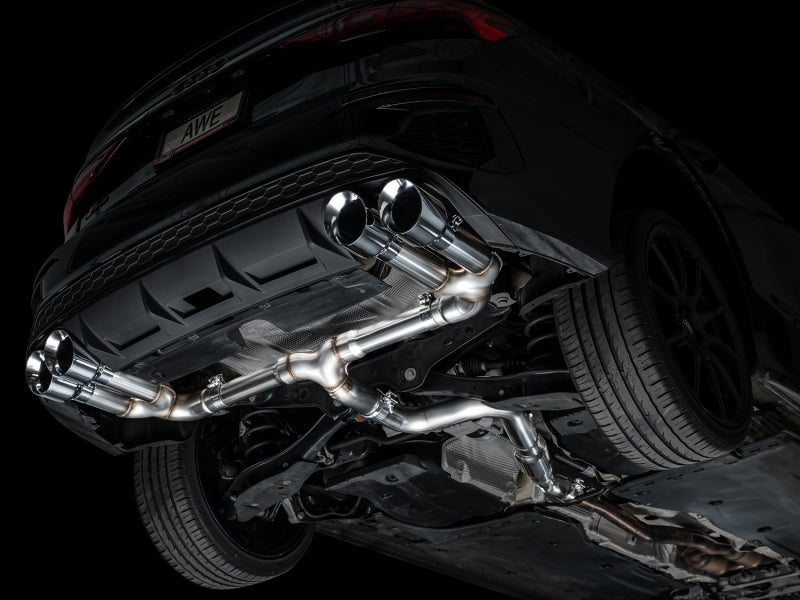 AWE 22-24 Audi 8Y S3 Track Edition Exhaust  - Chrome Silver Tips - 3020-42897
