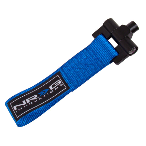 NRG Bolt-In Tow Strap Blue - Hyundai Genesis (5000lb. Limit) - TOW-160BL - front view