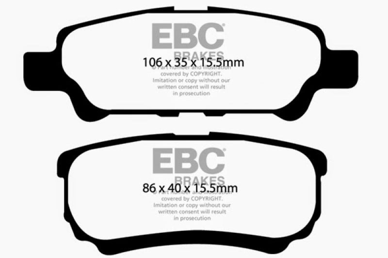 EBC 11-14 Chrysler 200 2.4 Yellowstuff Rear Brake Pads - DP41563R