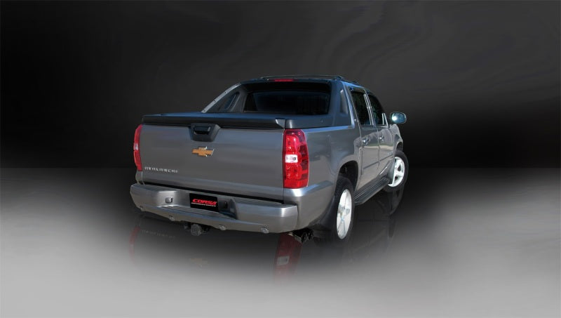 Corsa 2007-2009 Chevrolet Avalanche 6.0L V8 3in Cat-Back Single Side w Twin 4in Black Pro-SeriesTips - 14246BLK