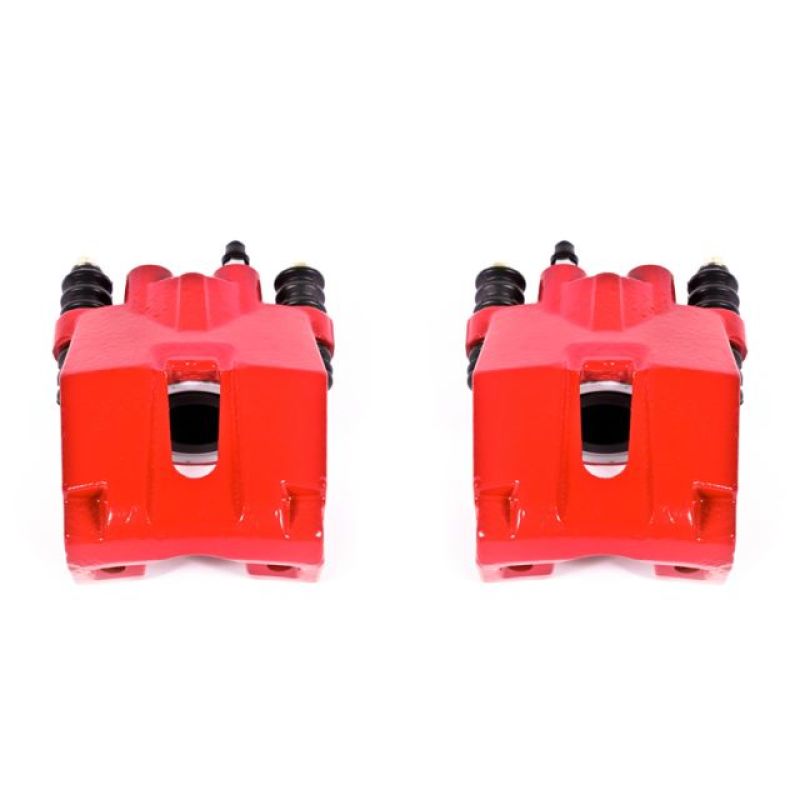 Power Stop 04-11 Ford F-150 Rear Red Calipers w/o Brackets - Pair - S4858 for 2004-2011 Ford F 150 - front view