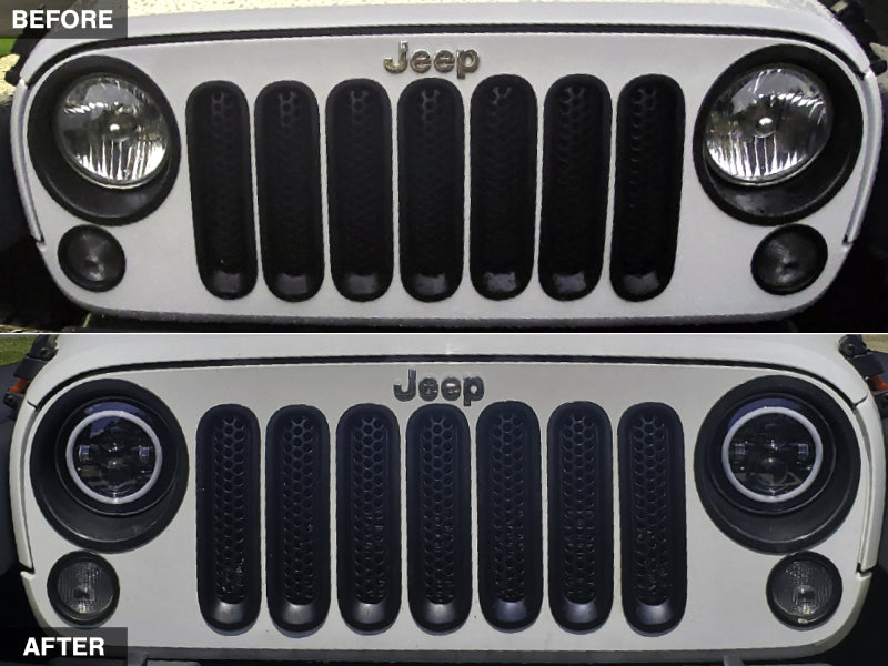 Raxiom 07-18 Jeep Wrangler JK LED Halo Headlights- Chrome Housing (Clear Lens) - J121871
