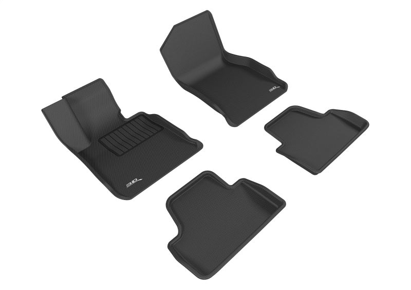 3D MAXpider 14-20 BMW 4 Series Convertible (F33) RWD Kagu 1st &amp; 2nd Row Floormat - Black - L1BM06801509