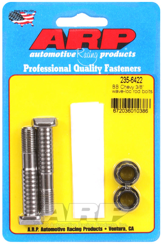 ARP BB Chevy 3/8in pro wave-loc 2pk rod bolt kit - 235-6422