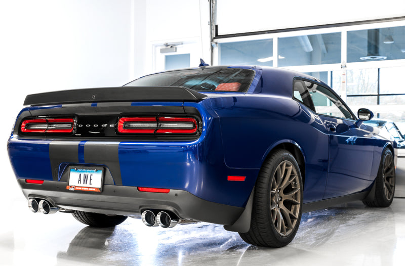 AWE Tuning 2017+ Dodge Challenger 5.7L Track Edition Exhaust - Diamond Black Quad Tips - 3015-43152