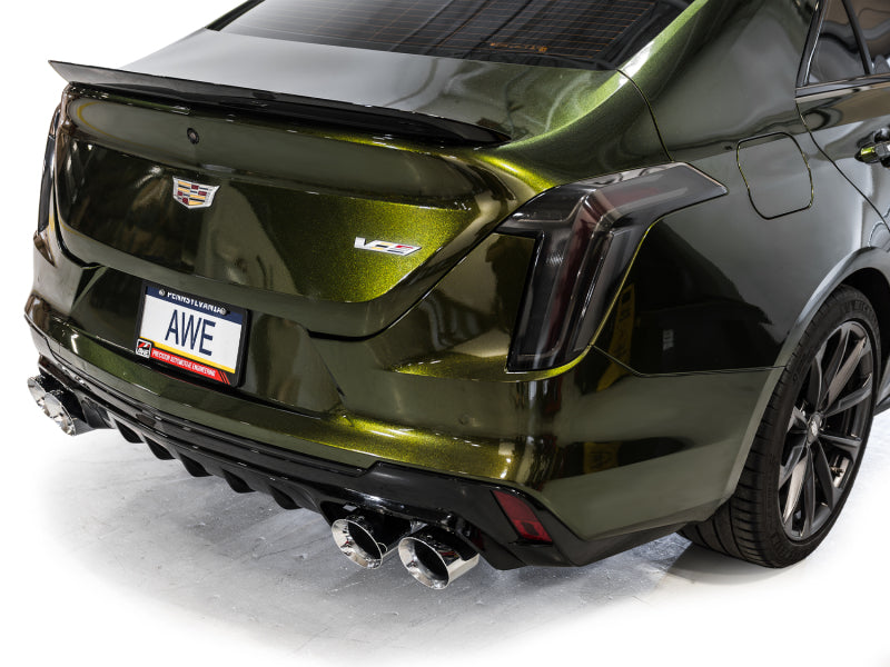 AWE Tuning 2021+ Cadillac CT4-V Blackwing SwitchPath Exhaust - Chrome Silver Tips - 3025-42436