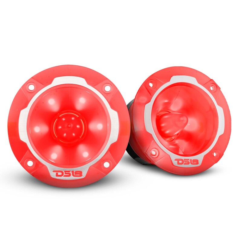 DS18 3.8in Super Bullet Tweeter 240 Watts RMS 1in Aluminum Vc 4 ohm RGB LED Lights- Pair - PRO-TW2L - front view
