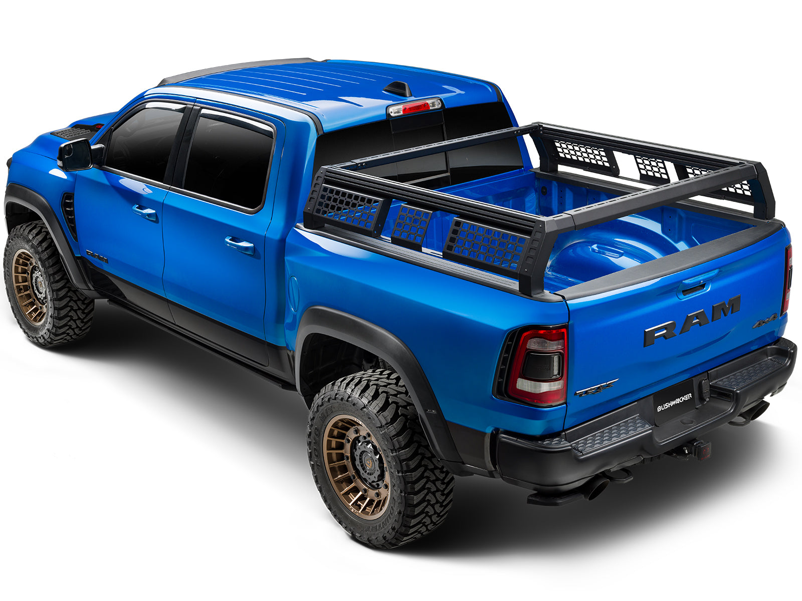 RealTruck 19-24 Chevrolet/GMC Silverado/Sierra 1500 5.8ft. Bed GoRack Overland Truck Rack - Black - 9450101 - front view